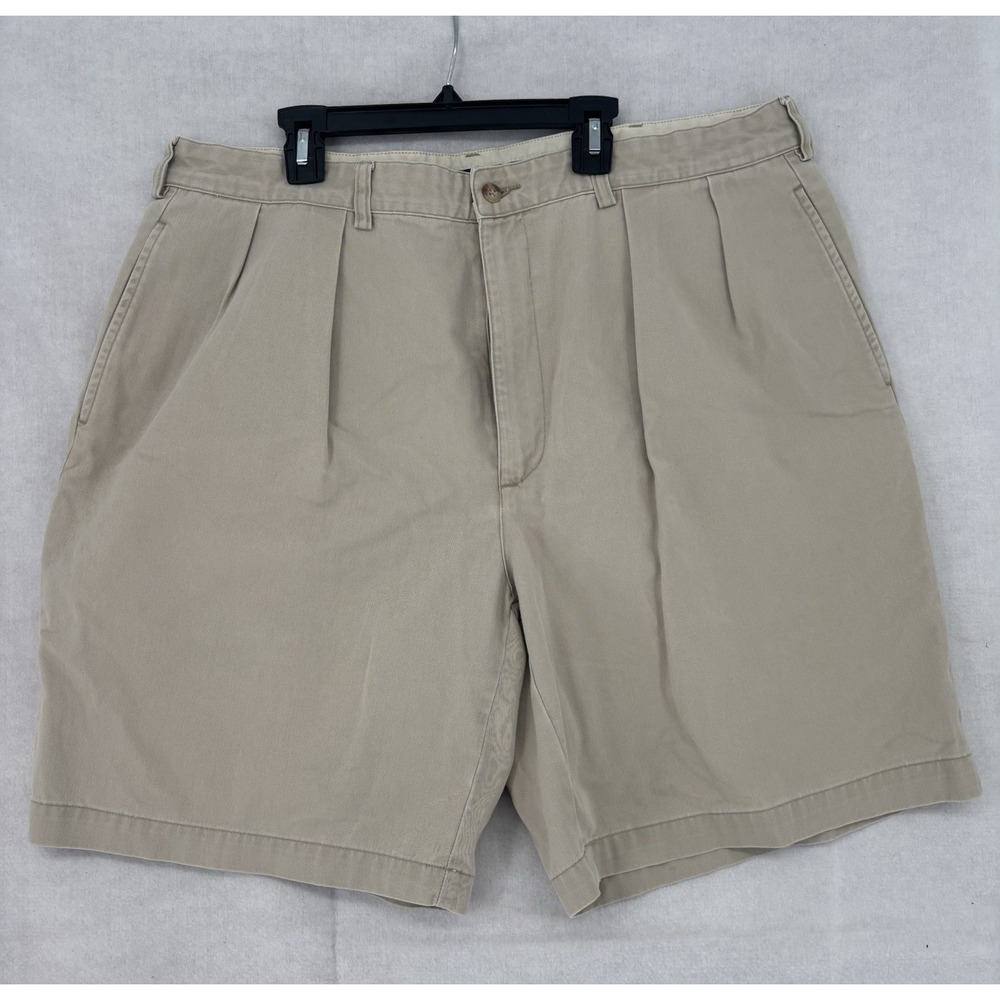 Polo Ralph Lauren Shorts Mens 38x8 Khaki Pleated Chino Cotton Beige Preppy Y2K